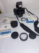 Minolta Maxxum SPxi 35mm SLR Camera With Accessories W 49mm Lens And Flash