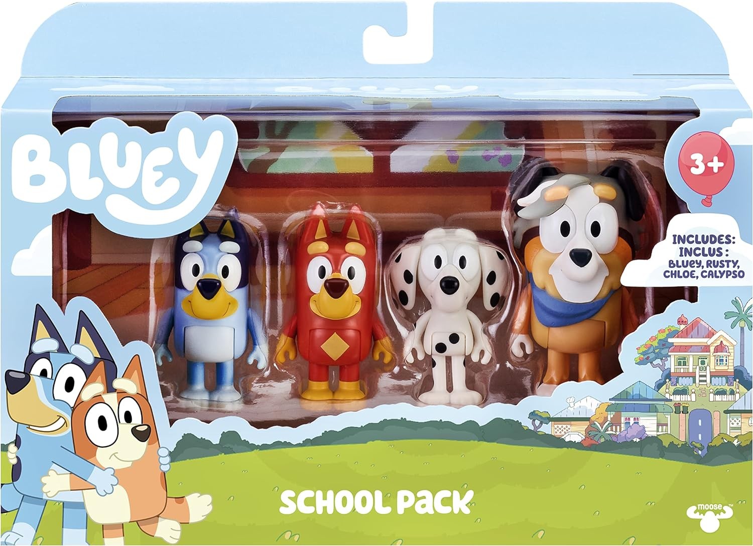Bluey and Friends 4 Pack of 2.5-3