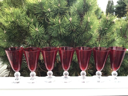 Morgantown Golf Ball Ice Teas Ruby Spanish Red Elegant Depression Two Color (7)