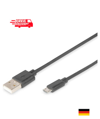 USB 2.0 High Speed Datenkabel Micro B auf USB A 1,8m Schwarz Zuverlässig