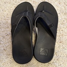 REEF Men's Santa Ana Water Friendly Flip Flop Sandals, Black, Size 12