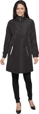 David Barry Black Ladies Lightweight Soft Fabric Raincoat Size 16