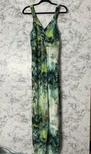 W By Worth  Women Tropical Rainforest Maxi Dress Sz 2  EUC