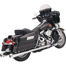 Bassani 4" Slip-On Mufflers Chrome Megaphone w/ Polished End Caps Touring 95-16