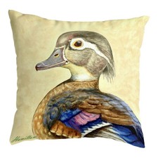 Betsy Drake Mrs. Wood Duck Large Noncorded Pillow 18x18