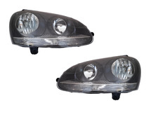 Passend für VW Golf 5 Set Scheinwerfer Schwarz Links Rechts Stellmotor Halogen