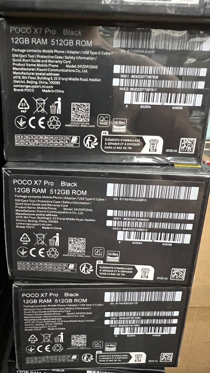 Xiaomi POCO X7 PRO 5G Black - 12GB RAM - 512GB ROM - Unlocked