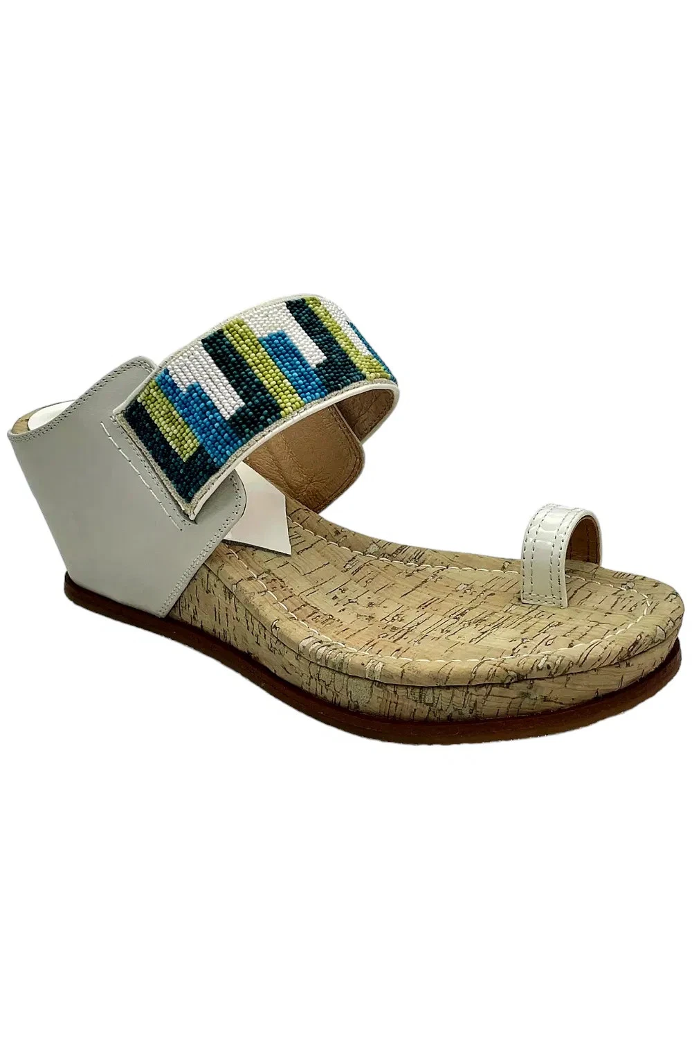 Donald Pliner Women's Greer Beaded Wedge Sandals Blue Combo