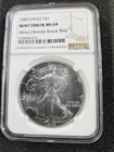 🌟 1989 American .999 Silver Eagle Minor Obverse Struck Thru Error NGC MS69 Coin