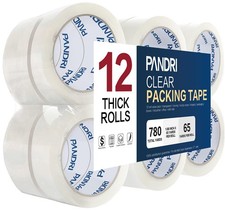 Clear Packing Tape, 12 Rolls Heavy Duty Packaging Tape for Shipping Packaging...