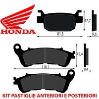 Satz BremsbelÄGe Vorne UND Hinten Honda NSS 300 Force (NF04) 2013