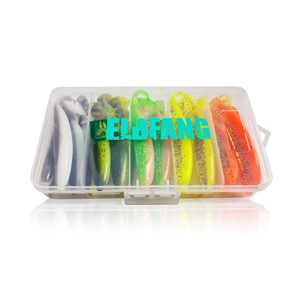 ✅ELBFANG 20 Teile Gummifisch Set 11cm Zander Köder zum Angeln | +20 Snap Wirbel - Bild 2 von 4