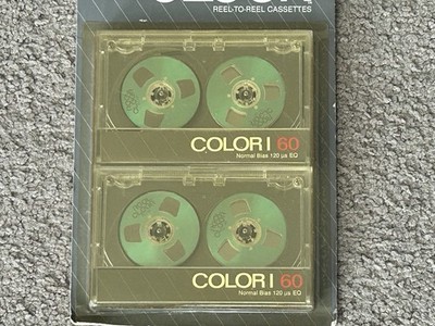 NEW LOT OF 2 REEL TO REEL CLEER COLOR I 60 Audio Cassette Tapes Green Sealed NOS