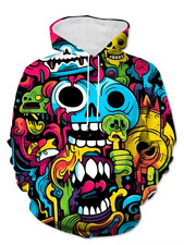 Casual Skull Monster Graphic 3D All Over Print Hoodie