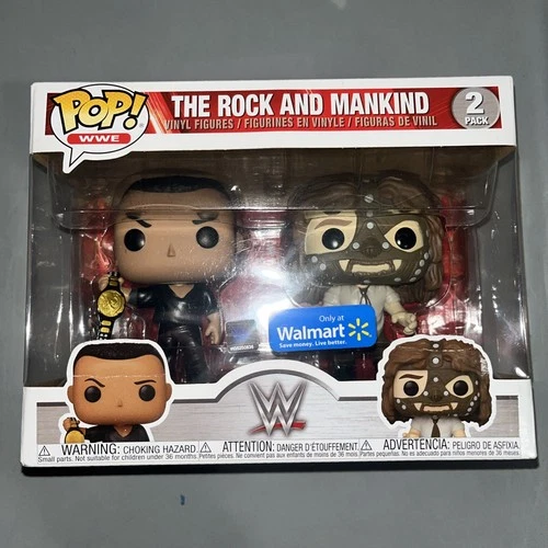 Funko Pop! Vinyl: WWE - The Rock vs. Mankind (Metallic) - 2 Pack - Minor Damage