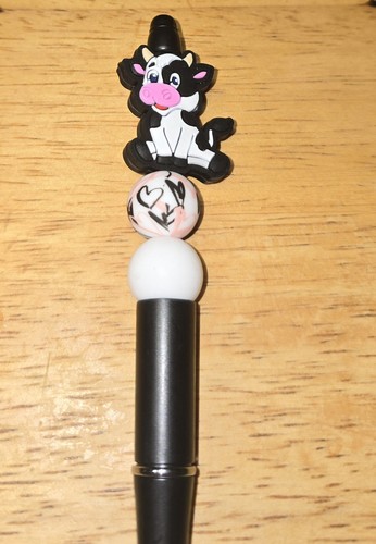 Handmade Beaded Adorable Holstein Cow Black Pen - 第 2/3 張圖片
