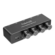 Cubilux 4-Way Headphone Amplifier 3.5mm Volume Adjustment Multiple Headphone