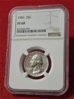 1956 PROOF WASHINGTON SILVER QUARTER   NGC PF 69    NO SPOTS              #T0045