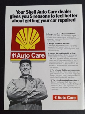 Shell Auto Care Magazine Ad 1970s Car Repair Service Trust
