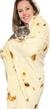 Burrito Tortilla Blanket for Kids 60 X 60 Inches, Double Sided round Mexican Foo