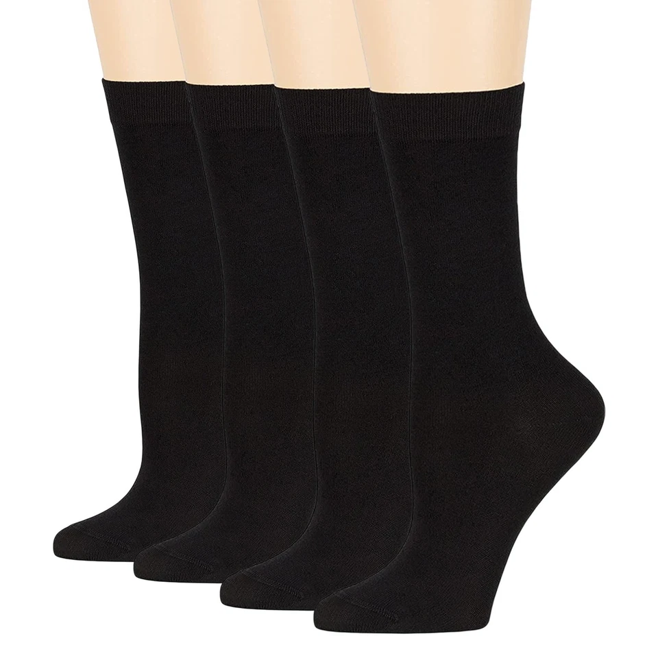 Dafi Soft 4 Pairs Women’s Cotton Socks Seamless Toe Size 3–5 6–8 Made in Turkey