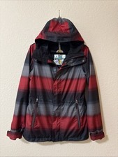 Burton Dryride Cool Flavors Jacket Sz M Women  s Snowboard Ski Hooded Stripe Coat