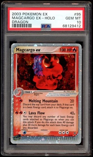 Magcargo EX Holo 95 PSA 10 Dragon Pokemon Card Game