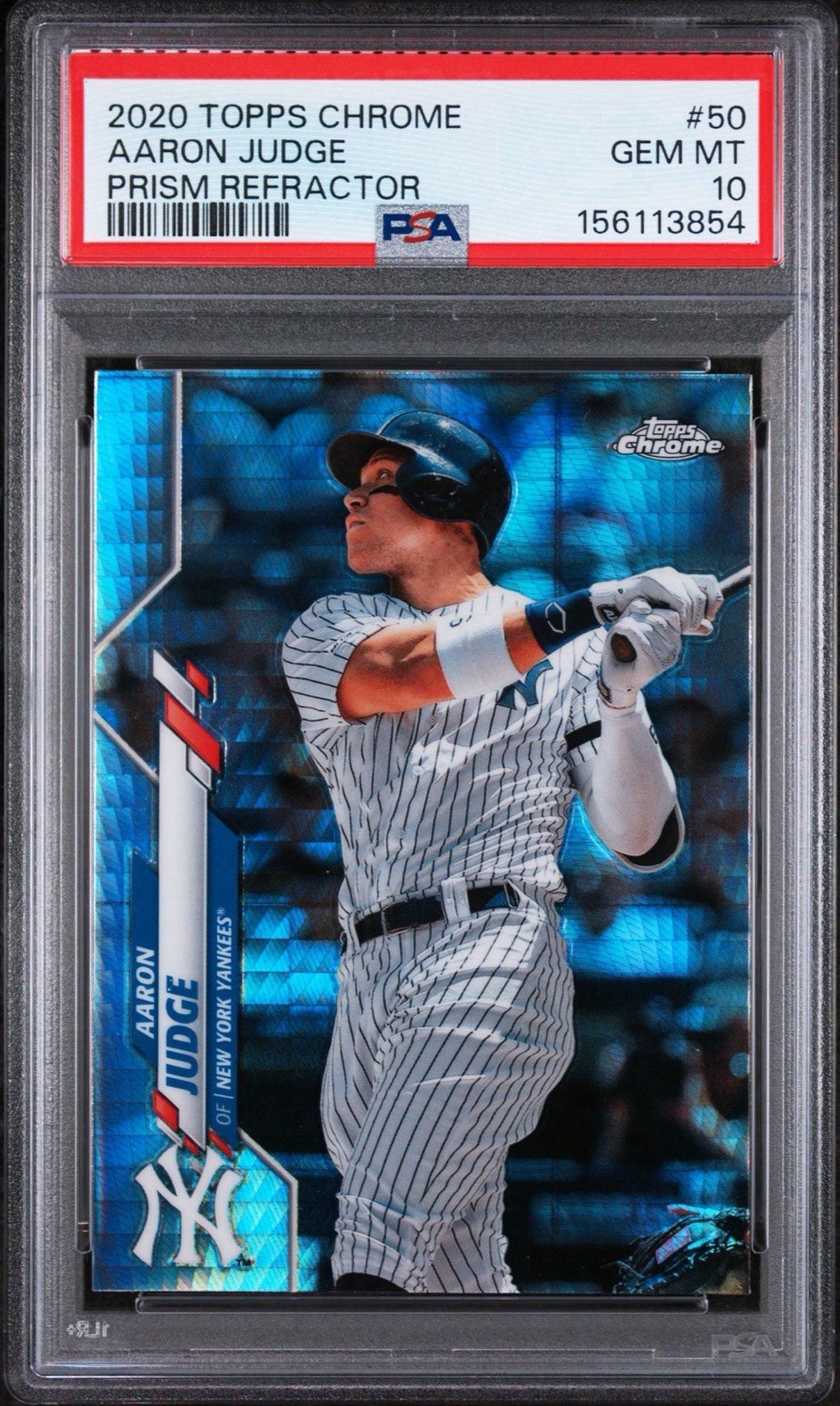 2020 Topps Chrome AARON JUDGE #50 Prism Refractor PSA 10 GEM MINT