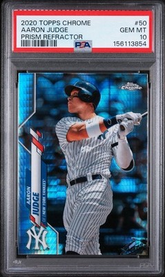 2020 Topps Chrome AARON JUDGE #50 Prism Refractor PSA 10 GEM MINT