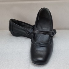 FOOTGLOVE LADIES LEATHER MARY JANE FLAT SHOES SIZE UK 5 Black Slip On