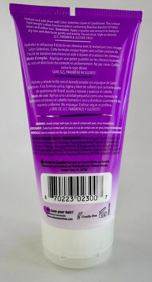 Tubo de tratamiento capilar Salon Selectives reparación instantánea acondicionador 4 FL OZ Foto 2 de 3