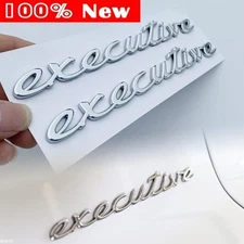 2PC Chrome Letter Executive Badge Emblem Sticker Logo Car Fender Side Replace.