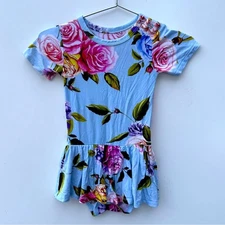 Posh Peanut Twirl Skirt Bodysuit Dresses 6-12 months Lacey Bamboo Floral Soft