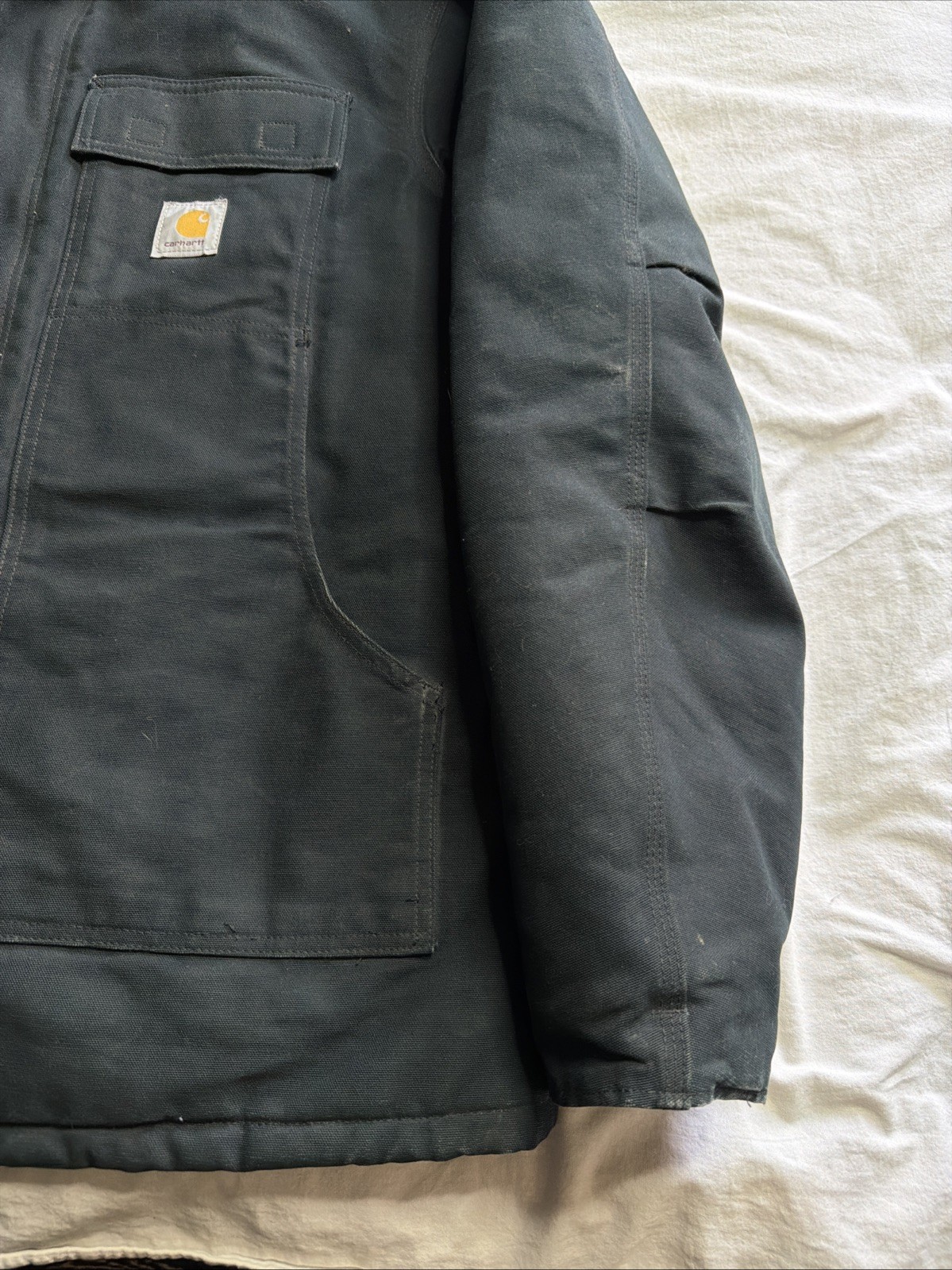 Carhartt C03 BLK XL 46 Quilted Lined Jacket Arctic Workwear USA Union thumbnail 6