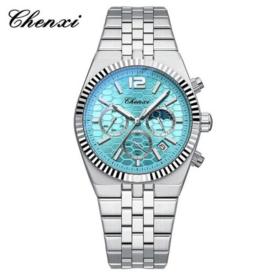 CHENXI Men Quartz Watch Chronograph Wristwatch Six-hands Male Business Watches