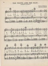 VTG CREIGHTON UNIVERSITY song sheet - 'WHITE AND THE BLUE" c 1938 - Nebraska
