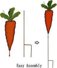 Metal Easter Carrot Garden Stake Decorative Yard Sign (Carrot)