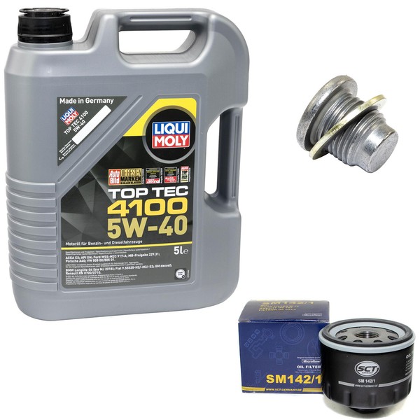MotoröL ÖLfilter SM142/1 5W40 5Liter + ÖLablassschraube FüR Dacia Renault Opel-image