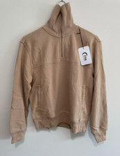 Zyia Tan 1/4 Zip Cowl Pocket Jacket Pullover Size Medium