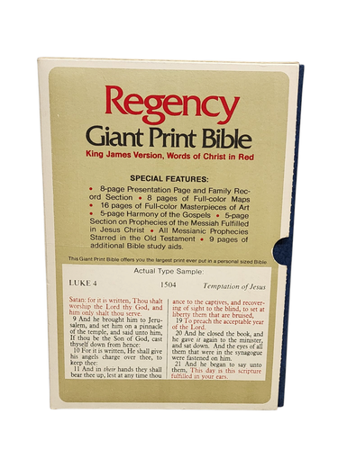 Regency KJV RIESENDRUCK Bibel 881B blau Kunstleder Velva silberne Kanten Sta - Bild 4 von 4