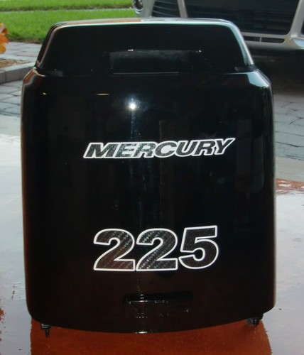 Mercury outboard decals Carbon fiber with chrome tails other hp by request - Picture 5 of 6