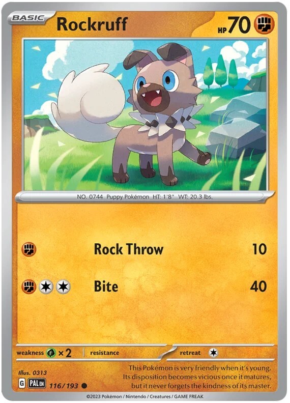 Rockruff Pokemon TCG Card 116/193