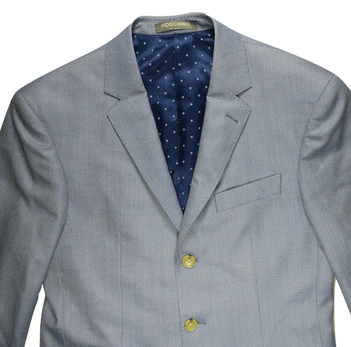 INDOCHINO Mens Suit Jacket Blazer Sport coat 36 L Blue Wool Sartorial Office NEW - Picture 7 of 7