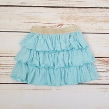 Kidpik Girls Ruffle Skirt Teal Size Medium