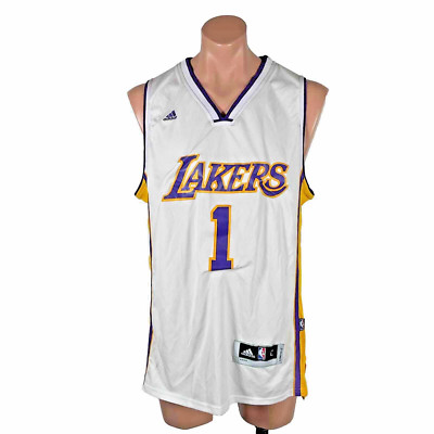 D Angelo Russell Mens L +2 Adidas Los Angeles Lakers Authentic Swingman Jersey