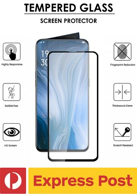 Oppo Reno 10X 9H Full Glue Coverage Tough Thin Tempered Glass Screen Protector