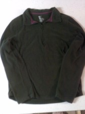 GAP Boys Long Sleeve Olive Green Fleece Pullover with Zip Front Size Medium