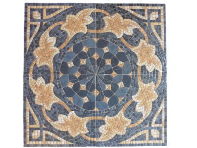 Bodendekor 86,8x86,8cm Fliesendekor Dekoration Dekor Laertes-PR azul poliert