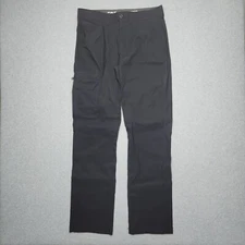 Eddie Bauer Rainier Tech Pants Mens 32x34 Black Chino Hiking Nylon Straight Leg