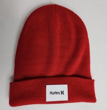 Hurley Beanie Red Adult Warm Winter Cuffed Seaward Hat One Size NWT